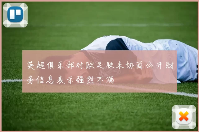 英超俱乐部对欧足联未协商公开财务信息表示强烈不满